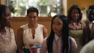 Donna Kara Split V-Neck Dress worn by Viola Smith (April Parker Jones) as seen in Bel-Air (S04E08)