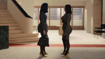 Nina RIcci Satin Pumps worn by Allura Grant (Kim Kardashian) as seen in All's Fair (S01E08)