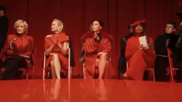 Balmain High Neck Pleated Knit Long Dress worn by Emerald Greene (Niecy Nash) as seen in All's Fair (S01E08)