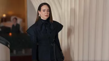 Dior Asymmetric Short Sleeved Jacket With Belt worn by Carrington Lane (Sarah Paulson) as seen in All's Fair (S01E09)