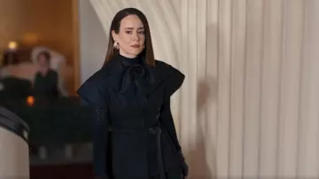 Dior Asymmetric Short Sleeved Jacket With Belt worn by Carrington Lane (Sarah Paulson) as seen in All's Fair (S01E09)