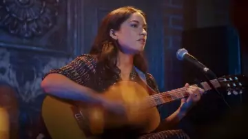 Nrby Avery Silk Stardust Tweed Print Maxi Dress worn by Aria (Sydney Agudong) as seen in Ripple (S01E02)