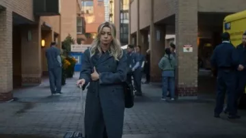 Hobbs London Peckworth Plaid Double Breasted Long Coat worn by Kris (Julia Chan) as seen in Ripple (S01E04)