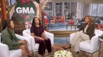 H&M Short-Sleeved Cardigan worn by Sydni Scott as seen in Good Morning America on December 10, 2025