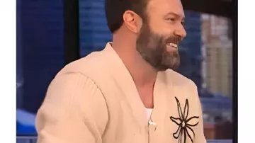 Live with Kelly and Mark Taran Killam Floral Cardigan as seen in LIVE with Kelly and Mark