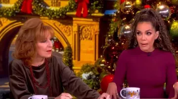 Eileen Fisher Cozy Velour Knit Bateau Neck Top worn by Joy Behar as seen in The View on  December 10, 2025