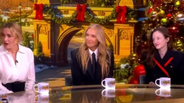 McQueen Uniform Double-breasted Jacket worn by Andrea Riseborough as seen in The View on December 10, 2025