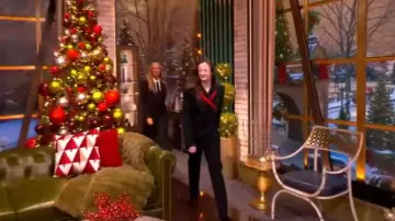 McQueen Uniform Trousers worn by Andrea Riseborough as seen in The View on  December 10, 2025