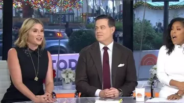 Tuckernuck Floral Applique Helena Dress worn by Jenna Bush Hager as seen in Today on December 10, 2025