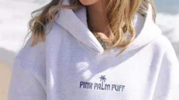 Sudadera rosa Palm Puff Classic Heather Grey con sudadera clásica puff en nube, ¡lanzamiento, 12 de abril a las 17:00 EST! #classicpuffhoodie #pinkpalmpuff