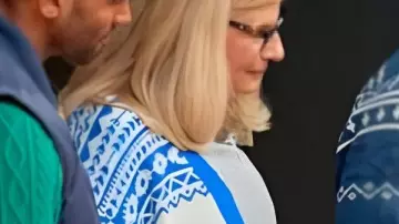 Finding Mr Christmas S2 V-Neck Mountain Cardigan as seen in Finding Mr. Christmas (S02)