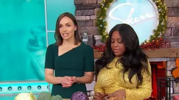 Dress The Population Ruth Asymmetrical Neck Midi Dress worn by Kim Boyd as seen in Sherri on December 10, 2025