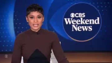 Reiss Hope Dress worn by Jericka Duncan as seen in CBS Evening News on November 17, 2025