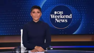 Reiss Hannah Dress worn by Jericka Duncan as seen in CBS Evening News on December 1, 2025
