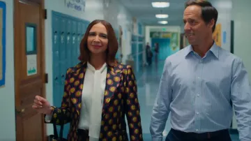 La DoubleJ 24/7 Patterned Jacquard Jacket worn by Molly Novak (Maya Rudolph) as seen in Loot (S03E10)