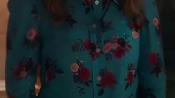 Floral-Printed Shirt worn by (Emily Lanelle) in Mistletoe Murders
