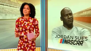 The Kooples Floral Print Long Dress worn by Adriana Diaz as seen in CBS Mornings on December 2, 2025