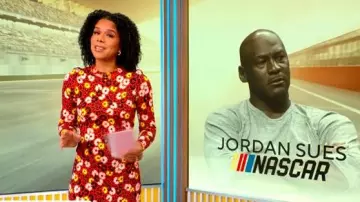 The Kooples Floral Print Long Dress worn by Adriana Diaz as seen in CBS Mornings on December 2, 2025