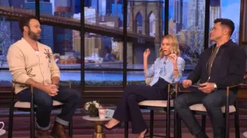 NN07 Mika Flower Cardigan worn by Taran Killam as seen in LIVE with Kelly and Mark on December 9, 2025
