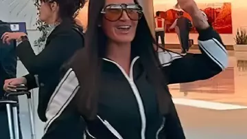 The Real Housewives of SLC S06 Lisa Barlow Black Track Jacket worn by Self (Lisa Barlow) as seen in The Real Housewives of Salt Lake City (S06)