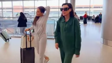 Darling Society Sterling Sweater Pant in Vine worn by Bronwyn Newport as seen in The Real Housewives of Salt Lake City (S06E13)