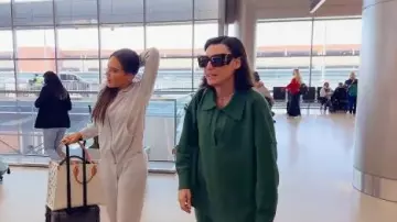 Saint Laurent Blaze Sunglasses SLM119 worn by Bronwyn Newport as seen in The Real Housewives of Salt Lake City (S06E13)