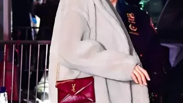 Taylor Swift Hooded Cuddly Coat worn by (Taylor Swift) in The Late Show with Stephen Colbert