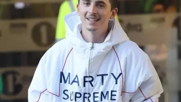 Timothee Chalamet White Marty Supreme Jacket of Marty (Timothée Chalamet) in Marty Supreme