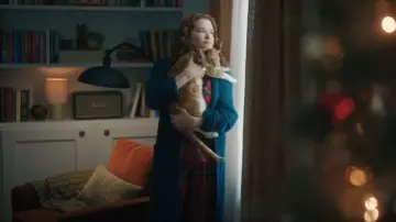 Viva Maison Waffle Weave Natural Cotton Soft Bathrobe Hooded worn by Emily (Sarah Drew) as seen in Mistletoe Murders (S02E03)