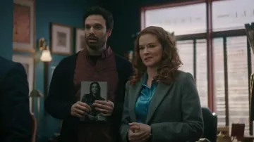 Pinko Solid Color Shirts & Blouses worn by Emily (Sarah Drew) as seen in Mistletoe Murders (S02E03)