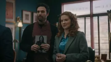 Pinko Solid Color Shirts & Blouses worn by Emily (Sarah Drew) as seen in Mistletoe Murders (S02E03)