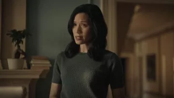Uniqlo Cotton Popcorn Sweater worn by Josette Jorge as seen in Mistletoe Murders (S02E04)