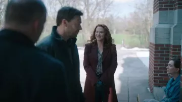 Avec Les Filles Cutaway Maxi Coat worn by Emily (Sarah Drew) as seen in Mistletoe Murders (S02E04)