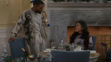 Domrebel Hao Jacquard Cardigan worn by  Andre Richardson(Sean Freeman) as seen in Beyond the Gates (S01E186)