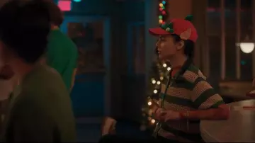 Zara Knitted Polo Cardigan worn by Violet Wilner (Sierra Marilyn Riley) as seen in Mistletoe Murders (S02E06)