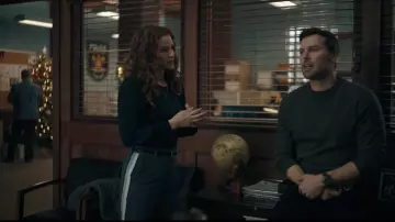 Vero Moda Regular Fit Track Pants worn by Emily (Sarah Drew) as seen in Mistletoe Murders (S02E06)