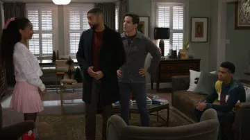 I.N. Girl Big Girls Long-Sleeve Mixed-Media Checked/Bow-Printed Sweater worn by Samantha Richardson (Najah Jackson) as seen in Beyond the Gates (S01E187)