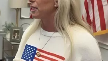 The Today Show 2025 Marjorie Taylor Greene Flag Sweater
