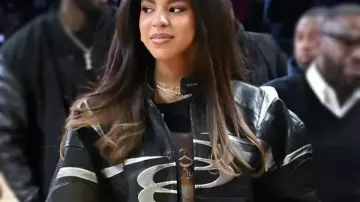 Blue Ivy Carter Los Angeles Lakers Game Black Jacket