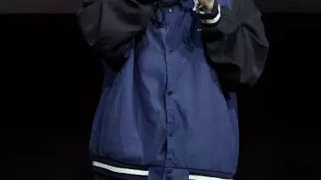 Hard And Soft Letterman Jacket worn by Billie Eilish in Billie Eilish - when the party's over