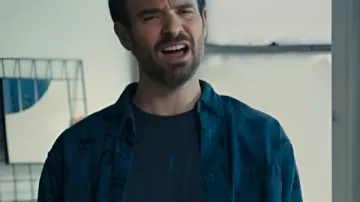 Merv 2025 Charlie Cox Foot Print Shirt worn by Russ Owens (Charlie Cox) in Merv