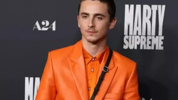 Timothée Chalamet Marty Supreme LA Premiere A24’s Blazer of Marty (Timothée Chalamet) in Marty Supreme