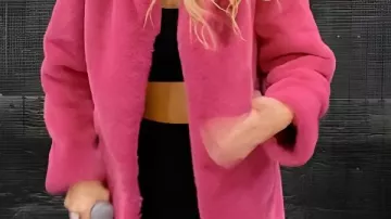 The End of an Era Taylor Swift Pink Fur Jacket worn by Taylor Swift in Taylor Swift- Shake It Off (Official Eras Tour Music Video)