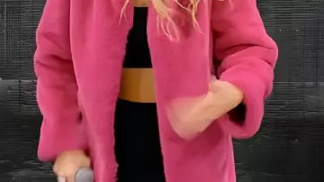 The End of an Era Taylor Swift Pink Fur Jacket worn by Taylor Swift in Taylor Swift- Shake It Off (Official Eras Tour Music Video)