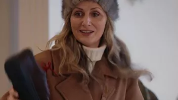 Man Vs Baby 2025 Brown Wrap Coat as seen in Man Vs Baby (S01)