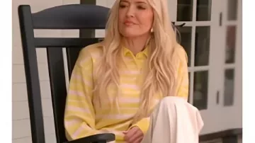 Real Housewives of Beverly Hills S15 Erika Jayne Stripe Polo Shirt worn by Self (Erika Jayne) as seen in The Real Housewives of Beverly Hills (S15)