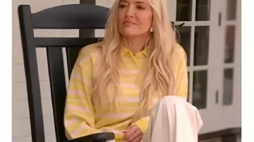 Real Housewives of Beverly Hills S15 Erika Jayne Stripe Polo Shirt worn by Self (Erika Jayne) as seen in The Real Housewives of Beverly Hills (S15)