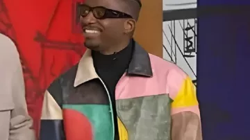 Good Morning America Samuel Arnold Multicolor Leather Jacket as seen in Good Morning America: Weekend Edition