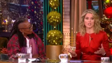 Veronica Beard Ezri Silk Blend Long Sleeve Dress worn by Sara Haines as seen in The View on December 11, 2025