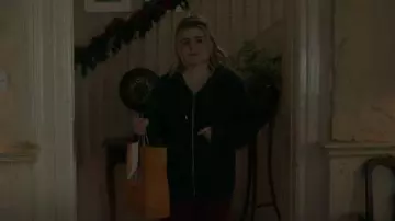 John Galt Green Full Zip Hoodie worn by Kate (Mae Whitman) as seen in Twelve Dates 'Til Christmas (S01E01)